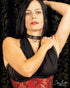 SiaLinda: Halsband Nr. 13 rot 8 Straß Kristalle und großem O - Ring 20mm, echt Leder schwarz - SiaLinda.com